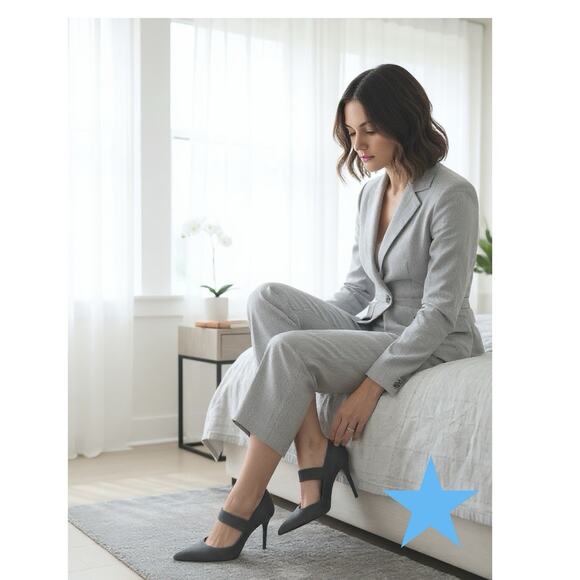 Stuart Weitzman Stiletto Pointed Toe Grey Suede Heels Pumps Sz 7.5 - Picture 2 of 13